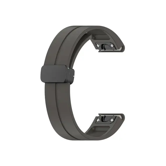 სმარტ საათის სამაჯური 42mm Watch Strap Black Buckle 20mm Magnetic Silicone Band - Dark Grey  - Primestore.ge