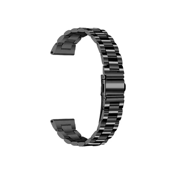 სმარტ საათის სამაჯური For Samsung Galaxy Watch Stainless Steel 3-Bead Watch Strap 20mm Replace Band - Black  - Primestore.ge