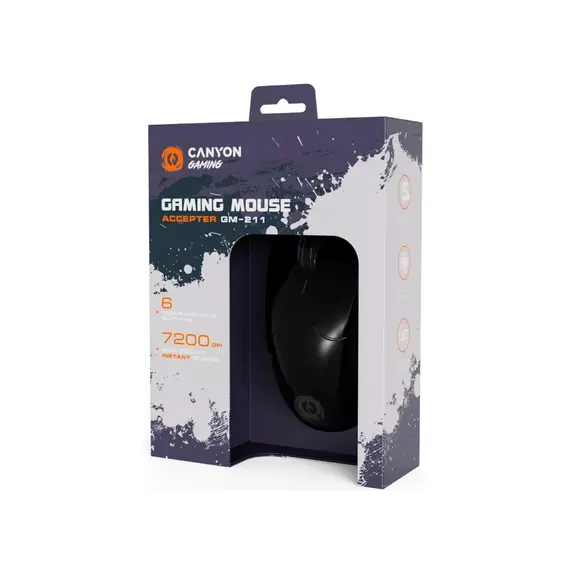 მაუსი Canyon GM-211 RGB 6buttons Wired - Black , 4 image - Primestore.ge