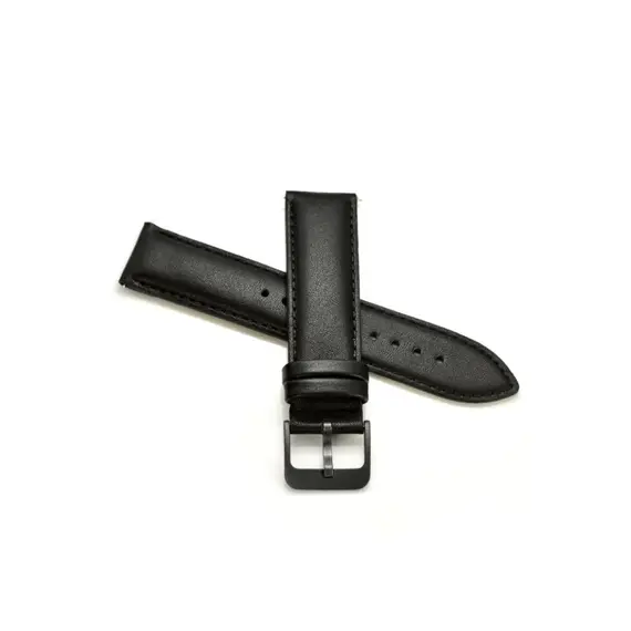 სმარტ საათის სამაჯური 20mm Cowhide Leather Watch Band For Samsung Galaxy Watch's - Black , 3 image - Primestore.ge