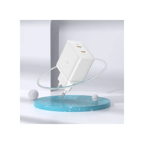 Adapter Hoco N35 Streamer dual-port PD45W (2C) charger white, 3 image