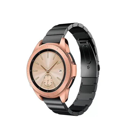 სმარტ საათის სამაჯური for Samsung Galaxy Watch 42mm, Width: 20mm Stainless Steel Watch Strap - Black  - Primestore.ge