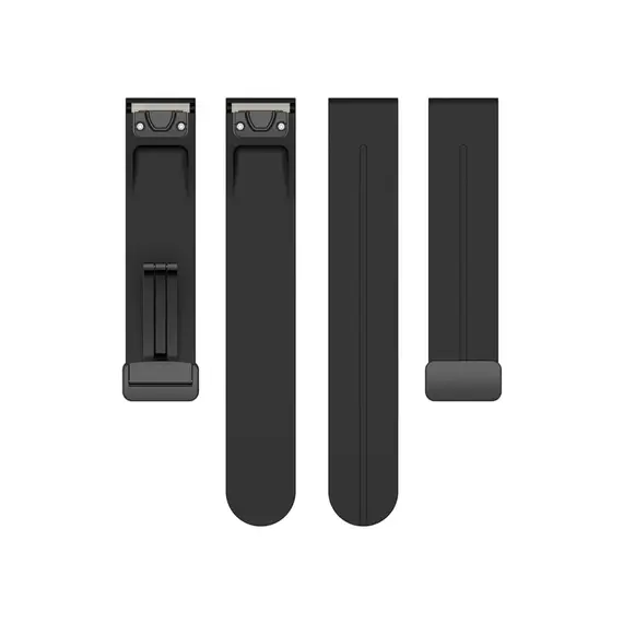 სმარტ საათის სამაჯური 42mm Watch Strap Black Buckle 20mm Magnetic Silicone Band - Black , 4 image - Primestore.ge