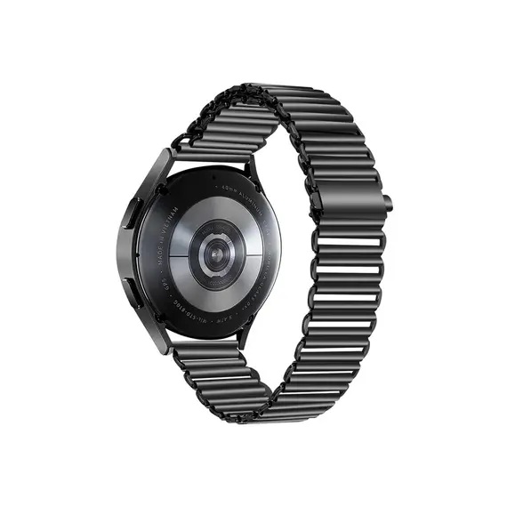 სმარტ საათის სამაჯური Stainless Steel Wrist Band 20mm Adjustable Hollow Watch Strap - Black  - Primestore.ge