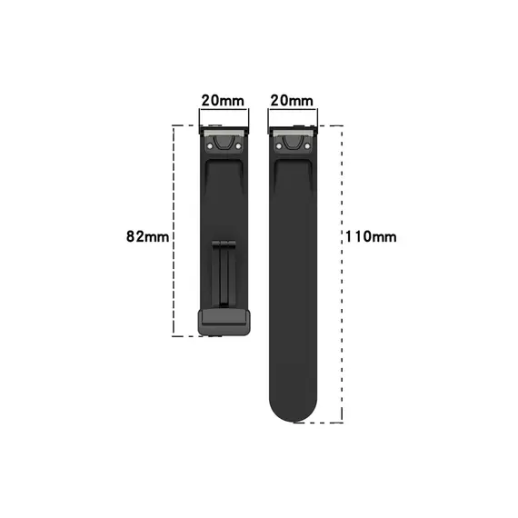 სმარტ საათის სამაჯური 42mm Watch Strap Black Buckle 20mm Magnetic Silicone Band - Dark Grey , 5 image - Primestore.ge