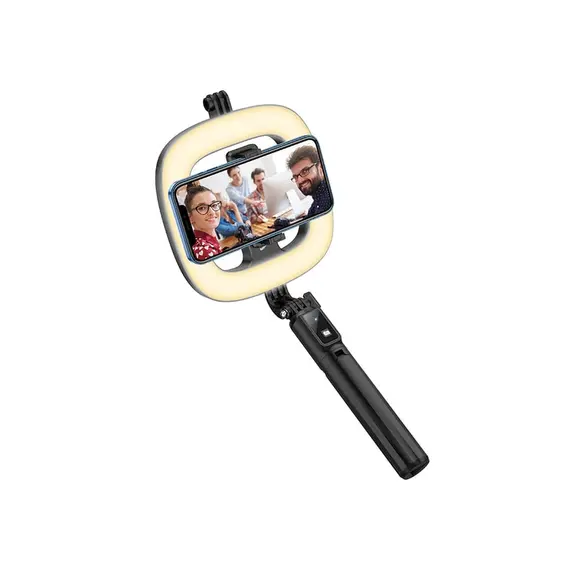მობილურის სამაგრი Hoco LV03 Plus Showfull fill light live broadcast holder black , 4 image - Primestore.ge