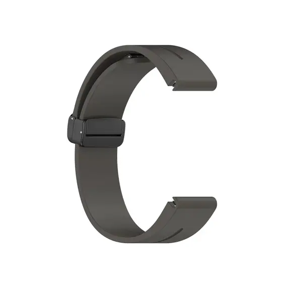 სმარტ საათის სამაჯური 42mm Watch Strap Black Buckle 20mm Magnetic Silicone Band - Dark Grey , 2 image - Primestore.ge