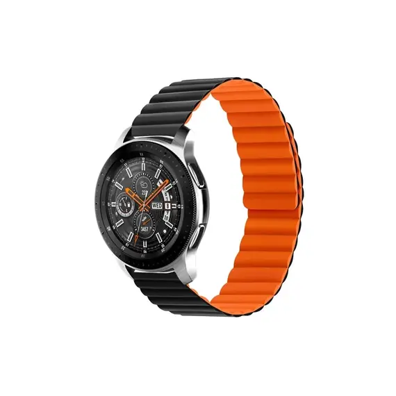 სმარტ საათის სამაჯური For Samsung Galaxy Watch 5 Silicone Watch Strap 20mm - Black / Orange , 2 image - Primestore.ge
