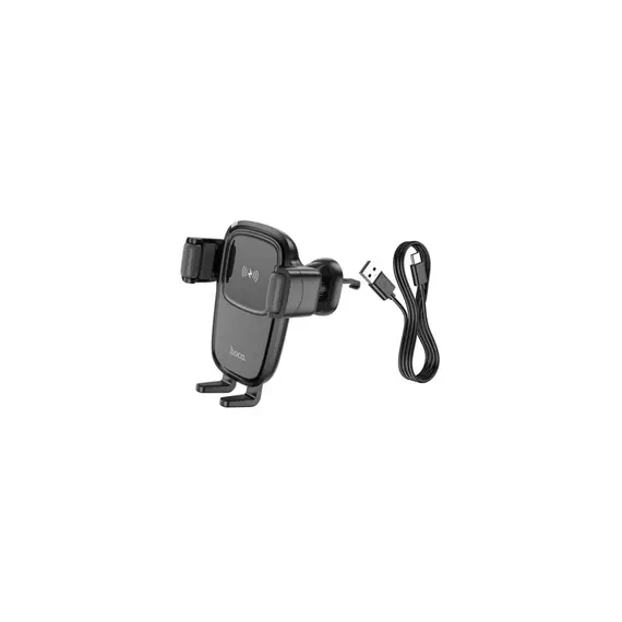 მანქანის დანტენი Hoco HW1 Pro Wireless fast Charge Car Holder (air outlet) Black , 5 image - Primestore.ge