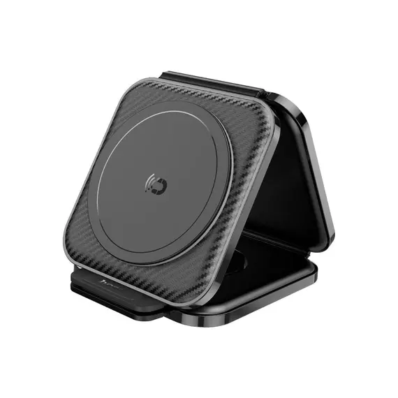 პორტატული დინამიკი Hoco CQ4 Unique 3-in-1 folding magnetic wireless fast charger Black  - Primestore.ge