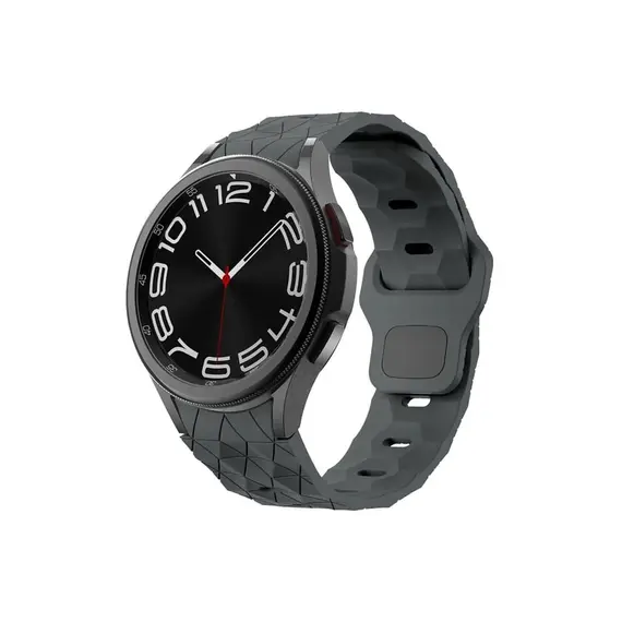 სმარტ საათის სამაჯური For Samsung Galaxy Watch FE 40mm KALEBOL KLB-ZQWFKGJ-001 / Watch 4 / 5 / 6 Football Pattern Silicone Watch Strap Band - Grey , 3 image - Primestore.ge