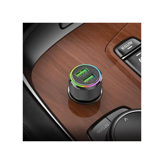 მანქანის დამტენი Hoco NZ14 Guerrero 36W USB dual-port car charger black , 3 image - Primestore.ge
