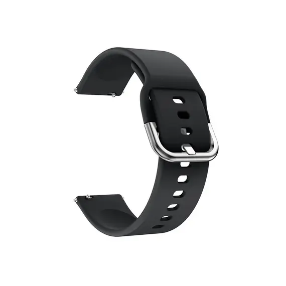 სმარტ საათის სამაჯური for Samsung Galaxy Watch Active / Galaxy Watch Active2 20MM Soft Silicone Smart Watch Strap Replacement Watch Band - Black  - Primestore.ge