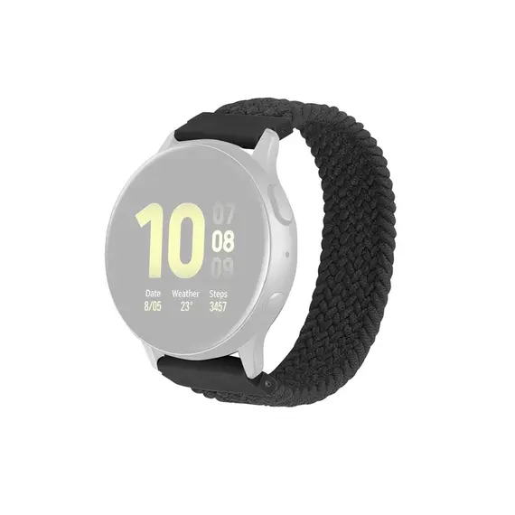 სმარტ საათის სამაჯური Elastic Nylon Watch Band Replacement Easy Adjustable 20mm for Samsung Galaxy Watch 3 41mm - Charcoal Grey / Size: L  - Primestore.ge