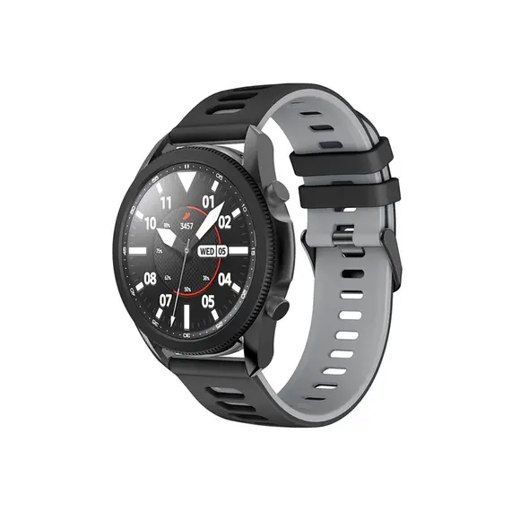 სმარტ საათის სამაჯური For Samsung Galaxy Watch's Silicone Watch Strap 20mm - Black / Grey , 3 image - Primestore.ge