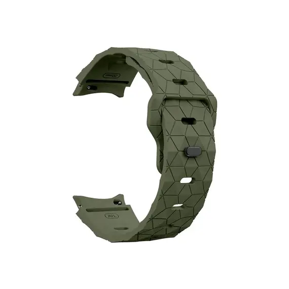 სმარტ საათის სამაჯური For Samsung Galaxy Watch FE 40mm KALEBOL KLB-ZQWFKGJ-001 / Watch 4 / 5 / 6 Football Pattern Silicone Watch Strap Band - Army Green , 2 image - Primestore.ge