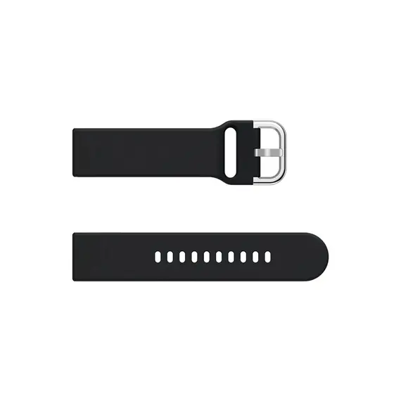 სმარტ საათის სამაჯური for Samsung Galaxy Watch Active / Galaxy Watch Active2 20MM Soft Silicone Smart Watch Strap Replacement Watch Band - Black , 3 image - Primestore.ge