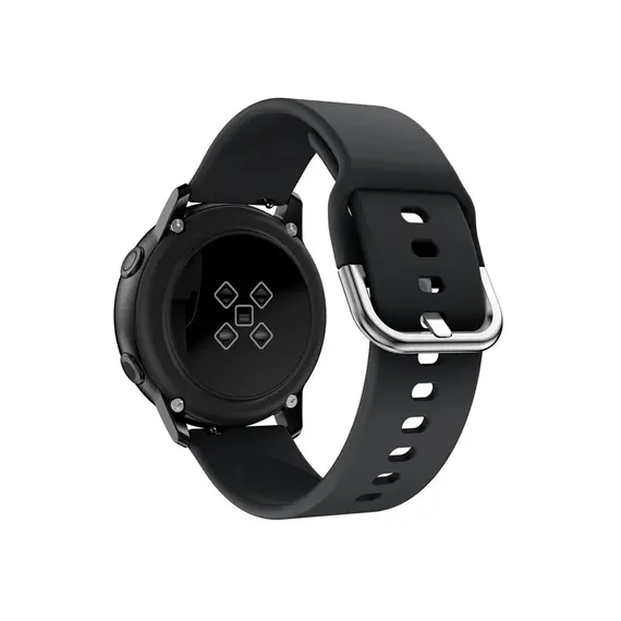 სმარტ საათის სამაჯური for Samsung Galaxy Watch Active / Galaxy Watch Active2 20MM Soft Silicone Smart Watch Strap Replacement Watch Band - Black , 2 image - Primestore.ge