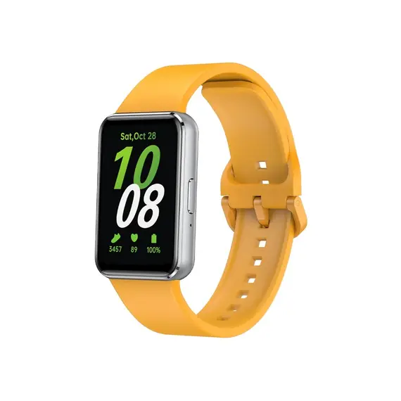 სმარტ საათის სამაჯური For Samsung Galaxy Fit3 Watch Band Soft Silicone Strap Replacement - Yellow , 2 image - Primestore.ge
