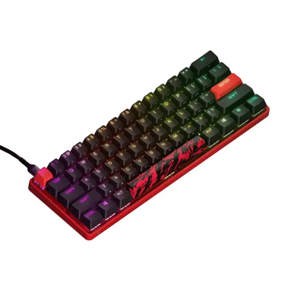 SteelSeries Keyboard mechanical Apex 9 Mini Faze Clan, 61key, USB-A, EN, RGB, black-red, 2 image