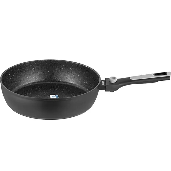 ტაფა Ardesto Deep Fry pan with removable handle Gemini Bari, 28cm, aluminium, black  - Primestore.ge