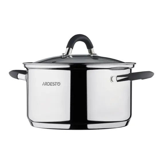 ქვაბი Ardesto AR1947CS Gemini, glass lid, 4.7 l, handles with silicone , 2 image - Primestore.ge