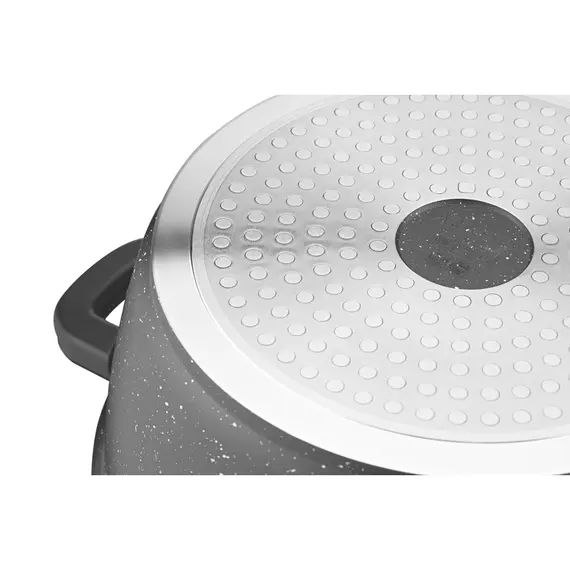 ქვაბი Ardesto Casserole with glass lid Gemini Anzio, 2.5l, aluminium, black , 5 image - Primestore.ge