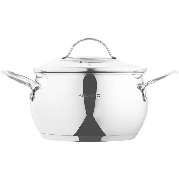 ქვაბი Ardesto Casserole with glass lid Gemini Liguria, 3l, stainless steel , 3 image - Primestore.ge