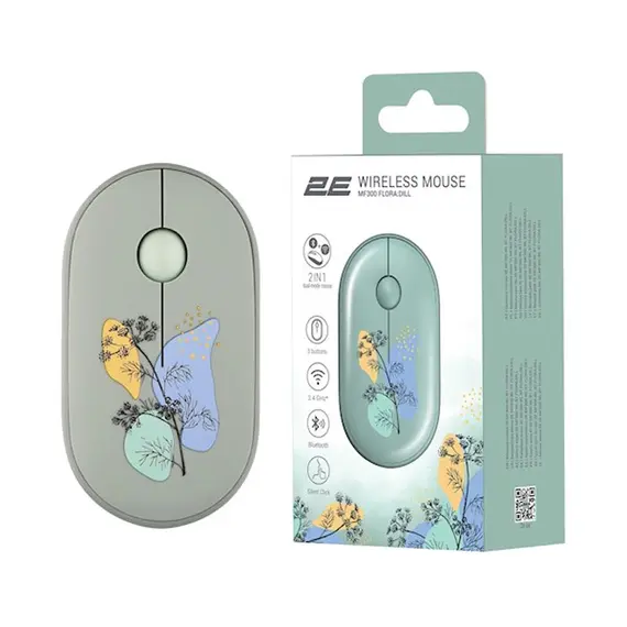 მაუსი 2E MF300 FLORA:DILL Silent WL BT, Green , 5 image - Primestore.ge