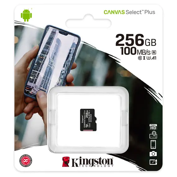 ფლეშ მეხსიერების ბარათი Kingston microSD  256GB C10 UHS-I R100/W85MB/s , 3 image - Primestore.ge