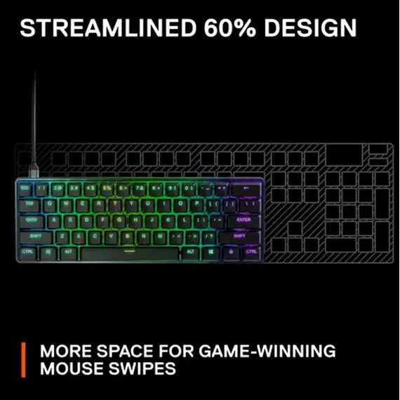 კლავიატურა SteelSeries Keyboard Apex 9 Mini US , 2 image - Primestore.ge