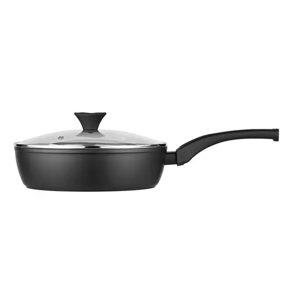 ტაფა Ardesto Deep Fry pan with lid Gemini Livorno, 26cm, aluminium, black , 2 image - Primestore.ge