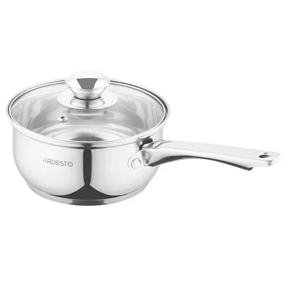 ქვაბი Ardesto Saucepan with glass lid Gemini Gourmet Spoleto, 1.4l, stainless steel  - Primestore.ge