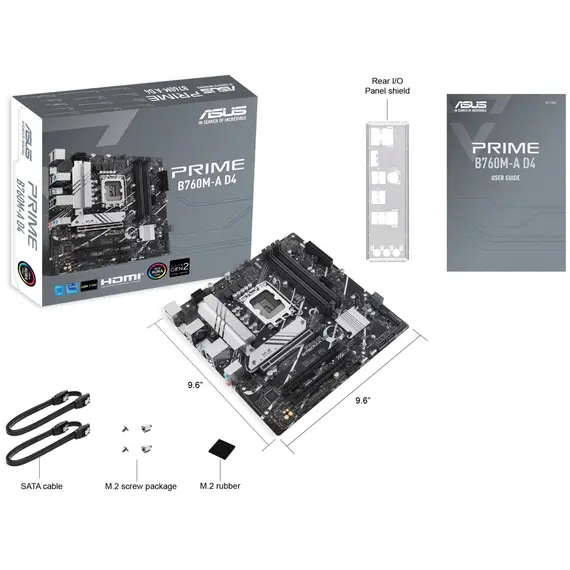 Motherboard Asus 90MB1D00-M1EAYC PRIME B760M-A D4-CSM, LGA 1700, DDR4, 128GB, 4 image