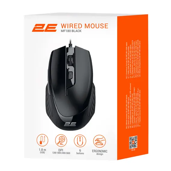 Mouse 2E MF180, USB-A, black, 3 image