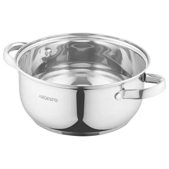 ქვაბი Ardesto Casserole with glass lid Gemini Gourmet Aosta, 2.7l, stainless steel , 2 image - Primestore.ge