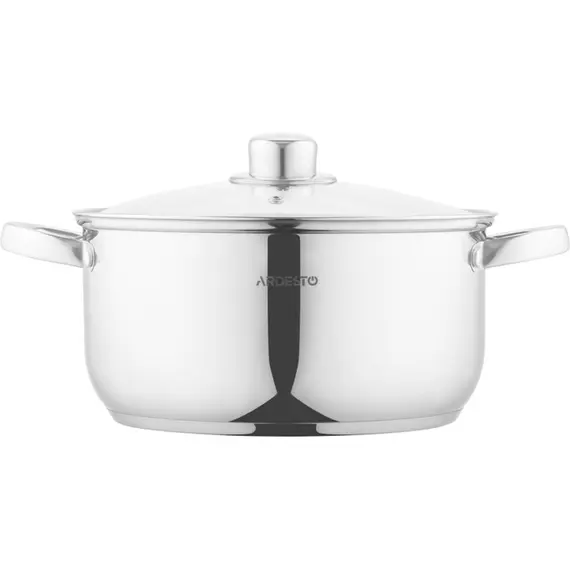 ქვაბი Ardesto Casserole with glass lid Gemini Gourmet Aosta, 5l, stainless steel , 3 image - Primestore.ge