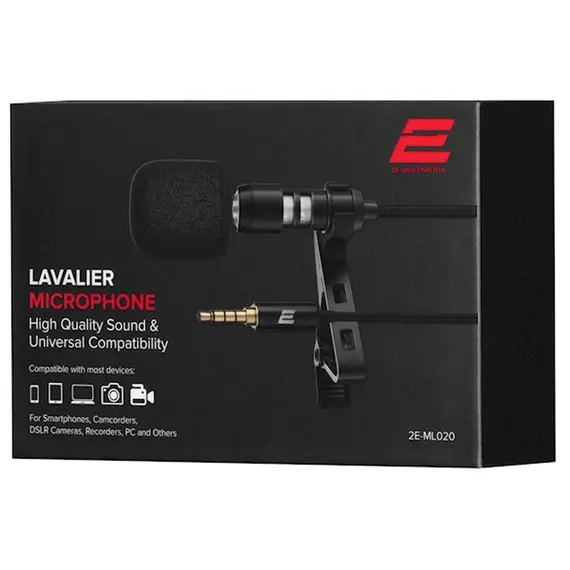 მიკროფონი 2E Lavalier Microphone ML020 3.5mm - Primestore.ge