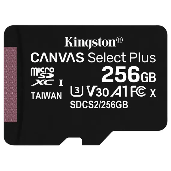 ფლეშ მეხსიერების ბარათი Kingston microSD  256GB C10 UHS-I R100/W85MB/s  - Primestore.ge