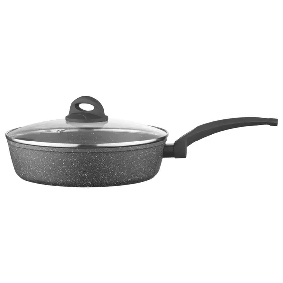 ტაფა Ardesto Deep Fry pan with lid Gemini Gourmet Viareggio, 26cm, aluminium, black , 3 image - Primestore.ge