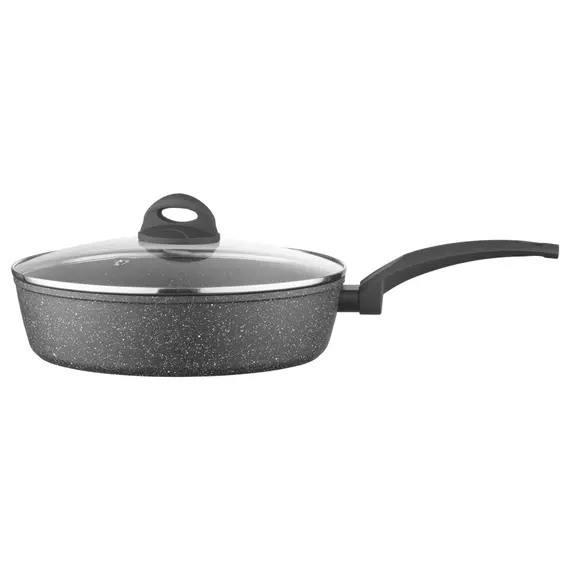 ტაფა Ardesto Deep Fry pan with lid Gemini Gourmet Viareggio, 28cm, aluminium, black , 4 image - Primestore.ge