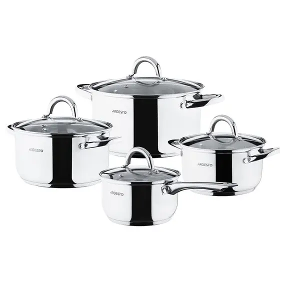 ქვაბების ნაკრები Ardesto Gemini Gourmet, 8 pcs, stainless steel  - Primestore.ge