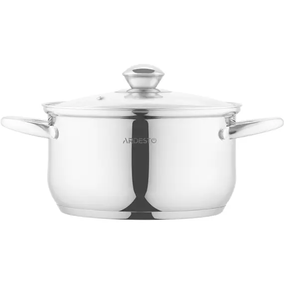ქვაბი Ardesto Casserole with glass lid Gemini Gourmet Spoleto,, 3.2l, stainless steel , 3 image - Primestore.ge