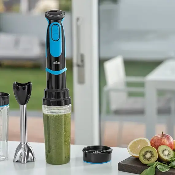 ბლენდერი Braun MQ5252BKBL, 1000W, 600ML, Blender, Black/Blue , 3 image - Primestore.ge