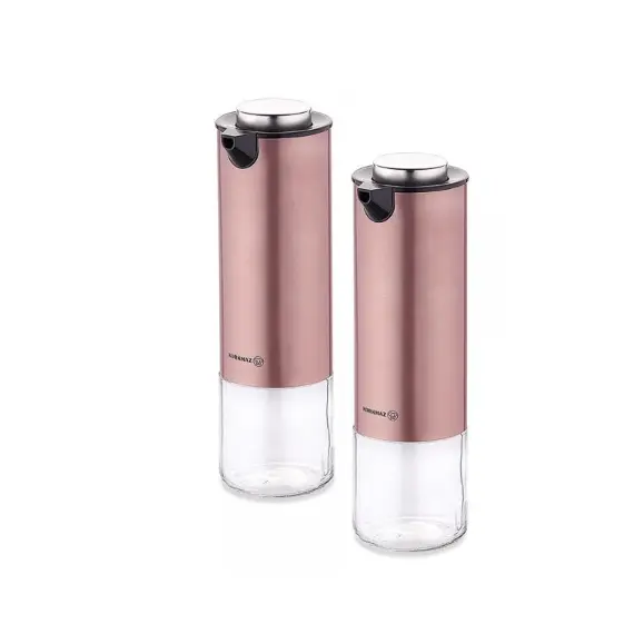 სამზარეულოს შუშის ბოთლები Korkmaz A5522-2 Oil&Vinegar Set Rosegold  - Primestore.ge