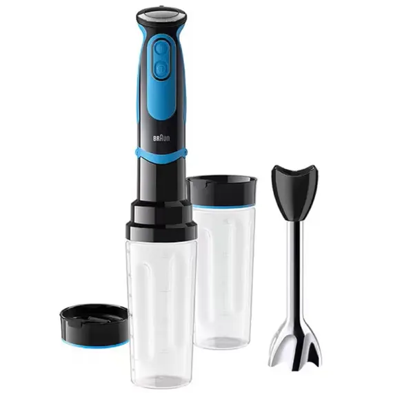 ბლენდერი Braun MQ5252BKBL, 1000W, 600ML, Blender, Black/Blue  - Primestore.ge