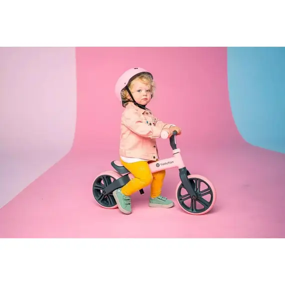 საბავშვო ბალანს ველოსიპედი YVolution YT16P2 Bigovel Yvelo, Children's Balance Bicycle, Junior Pink , 6 image - Primestore.ge