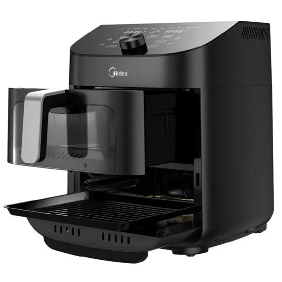 აეროგრილი Midea MF-CY110A, 1850W, 11L, Air Fryer, Black , 5 image - Primestore.ge
