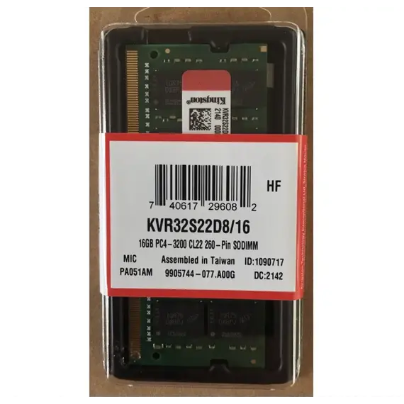 ოპერატიული მეხსიერება RAM Kingston DDR4 16GB Kingston KVR32S22D8/16 SODIMM  - Primestore.ge