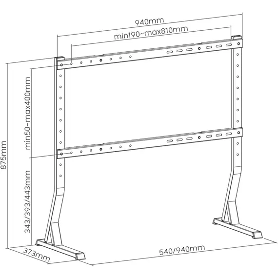 ტელევიზორის სადგამი Logilink BP0200 TV monitor mount 45-90" adjustable height 60kg max. Black , 2 image - Primestore.ge